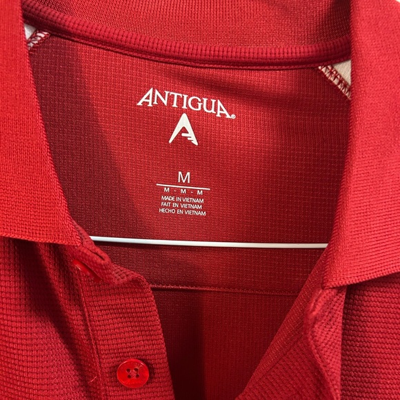 Antigua Red and White OSU Polo Shirt - Picture 2 of 5